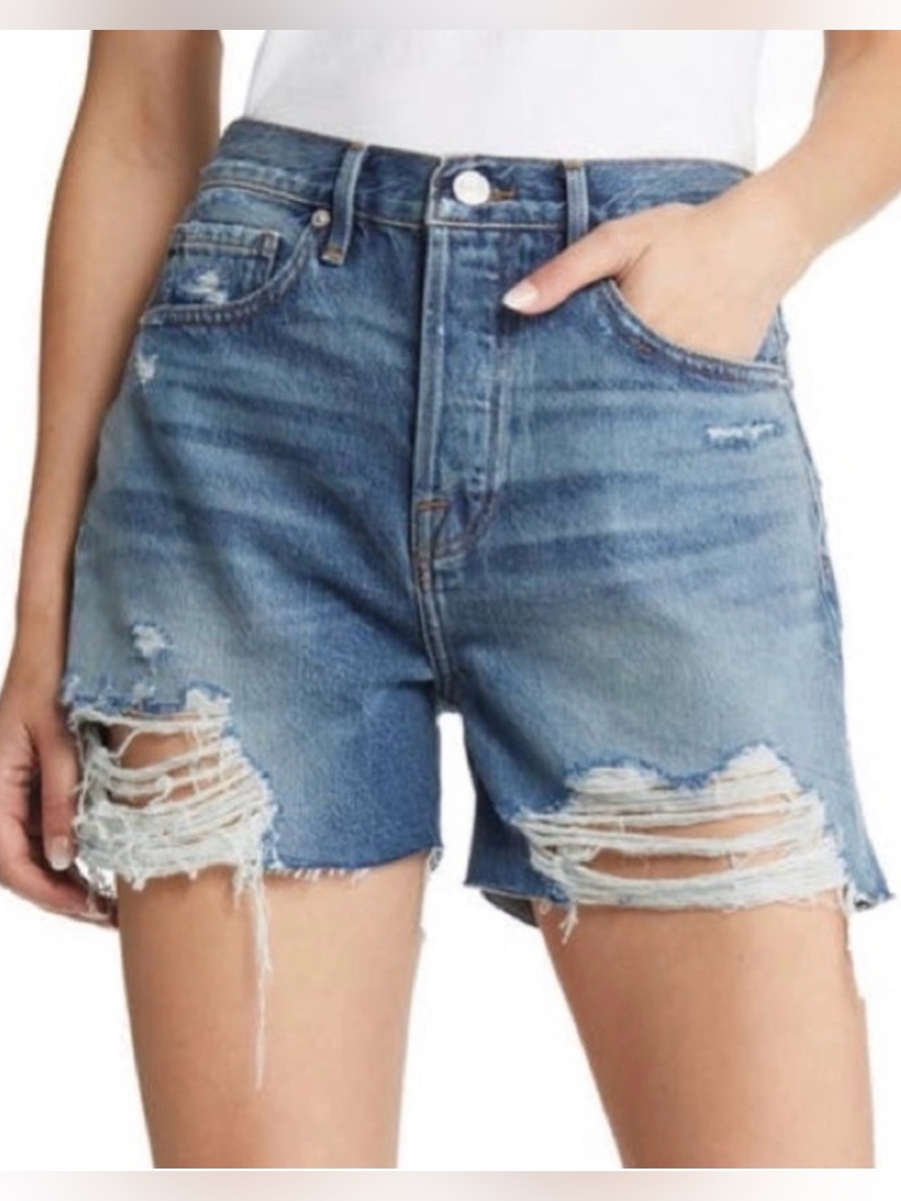 FRAME Denim Cutoff Denim Shorts size 29 in Northville Rips